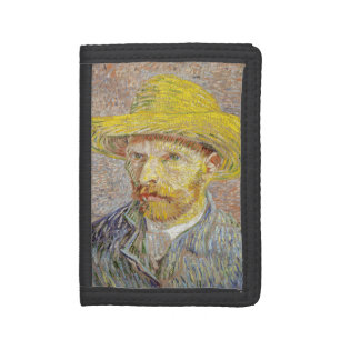 Vincent van Gogh - Self-portrait with Straw Hat Trifold Wallet