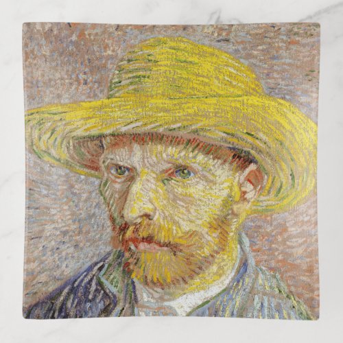 Vincent van Gogh _ Self_portrait with Straw Hat Trinket Tray