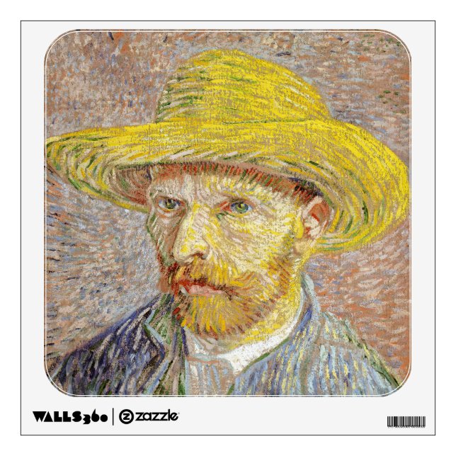 Vincent van Gogh - Self-portrait with Straw Hat Wall Decal (Front)