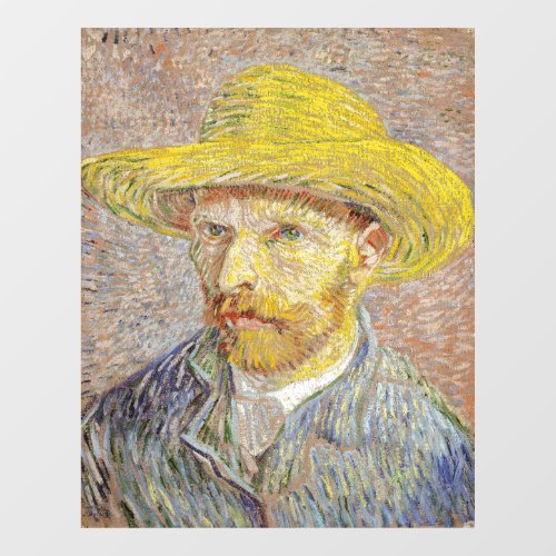 Vincent van Gogh _ Self_portrait with Straw Hat Window Cling