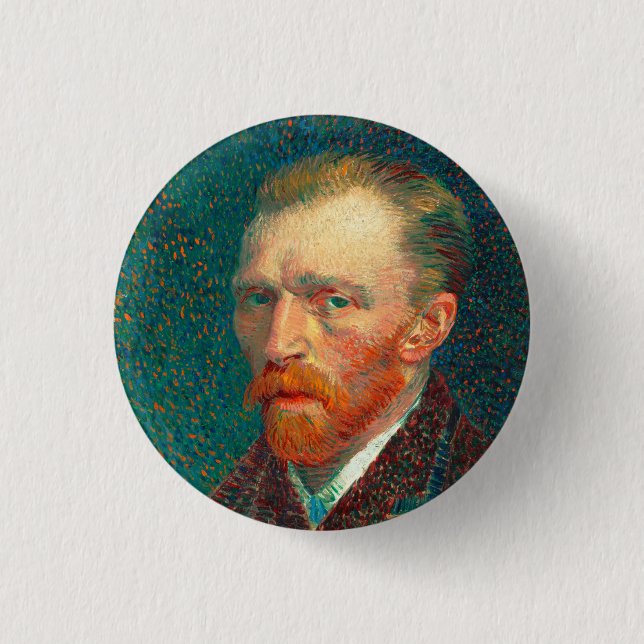 Vincent Van Gogh Self Portrait with Suit Fine Art Button (Front)