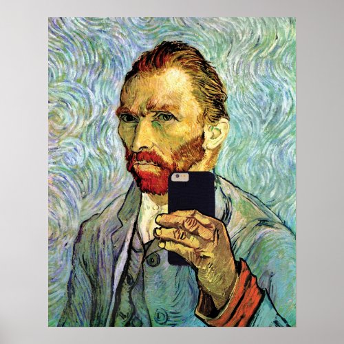 Vincent Van Gogh Selfie Cellphone Self Portrait Poster