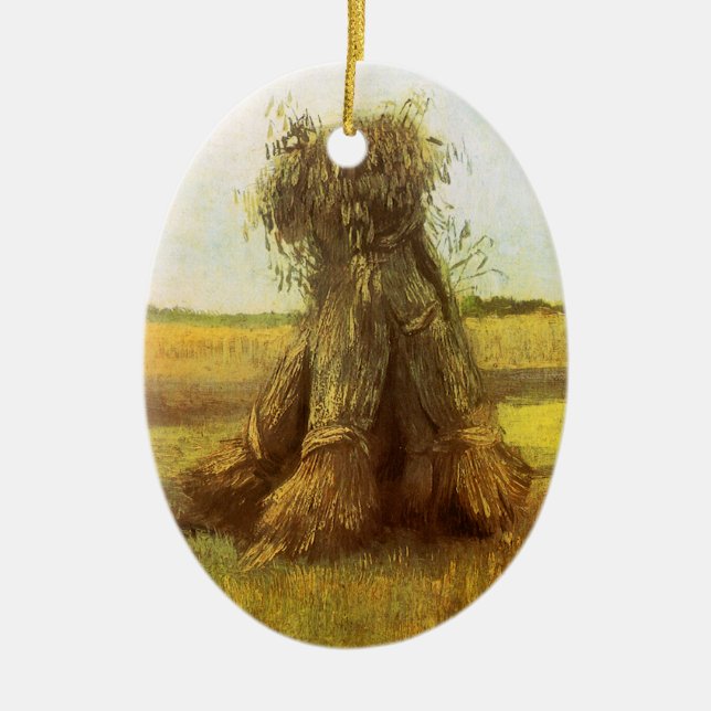 Vincent van Gogh - Sheaves of Wheat Ceramic Ornament (Front)