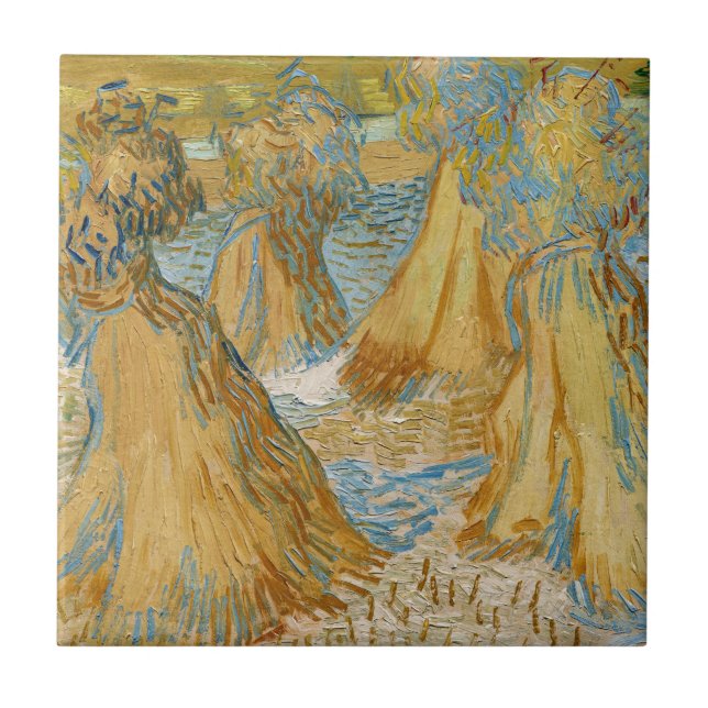 Vincent van Gogh - Sheaves of Wheat Ceramic Tile (Front)