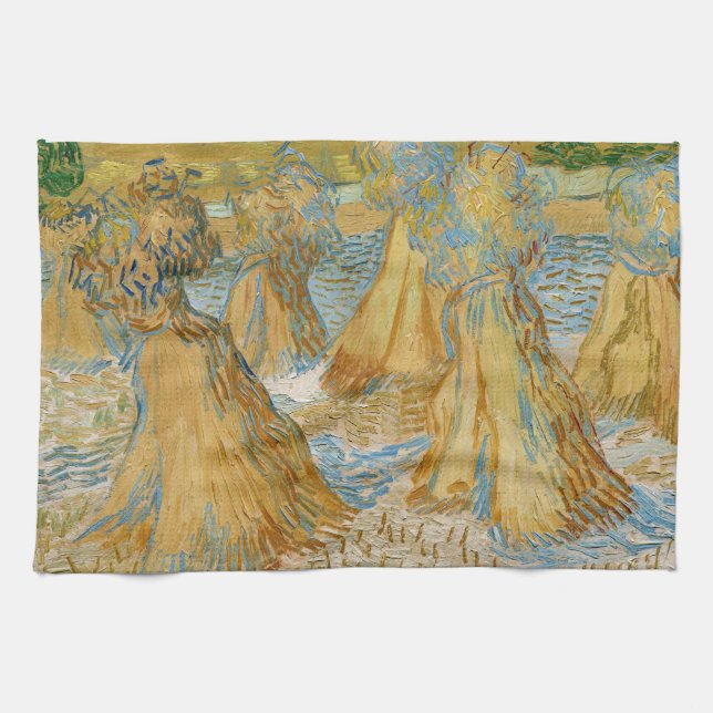 Vincent van Gogh - Sheaves of Wheat Kitchen Towel (Horizontal)
