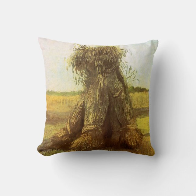 Vincent van Gogh - Sheaves of Wheat Throw Pillow (Front)