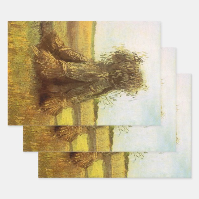 Vincent van Gogh - Sheaves of Wheat Wrapping Paper Sheets (Set)
