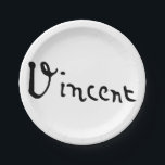 Vincent Van Gogh Signature Paper Plates<br><div class="desc">Vincent Van Gogh Signature. Great Van Gogh gift idea,  gift for art lover,  gift for art teacher,  gift for painter and gift idea for art students.</div>