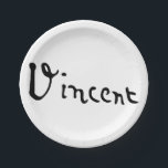 Vincent Van Gogh Signature Paper Plates<br><div class="desc">Vincent Van Gogh Signature. Great Van Gogh gift idea,  gift for art lover,  gift for art teacher,  gift for painter and gift idea for art students.</div>