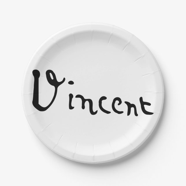 Vincent Van Gogh Signature Paper Plates (Front)