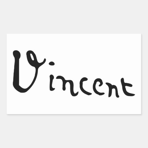 Vincent Van Gogh Signature Rectangular Sticker