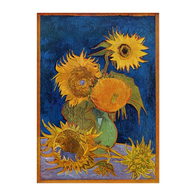 Vincent Van Gogh Six Sunflowers Acrylic Wall Art (Front)