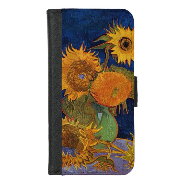 Vincent van Gogh Six Sunflowers Floral GalleryHD iPhone Wallet Case (Front)
