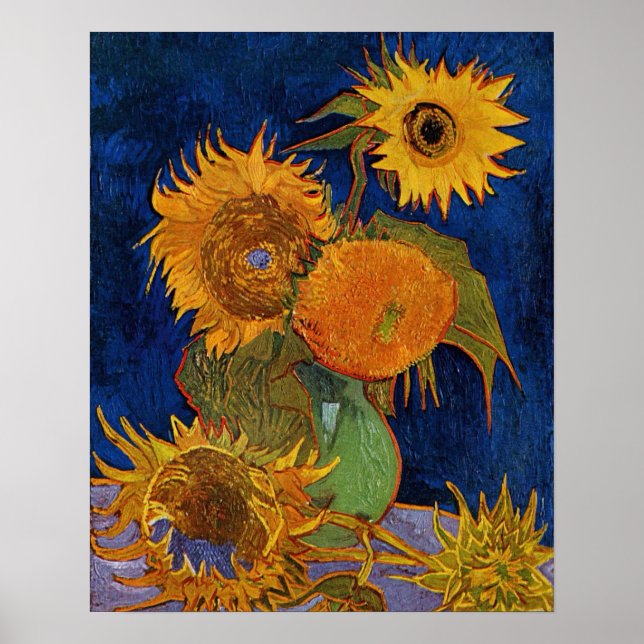 Vincent van Gogh Six Sunflowers GalleryHD Fine Art Poster (Front)