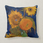 Vincent van Gogh Six Sunflowers GalleryHD Fine Art Throw Pillow<br><div class="desc">Vincent van Gogh. Six Sunflowers. c. 1888. Oil on canvas. Fine art painting by famous Dutch Post-Impressionist artist Vincent van Gogh.</div>