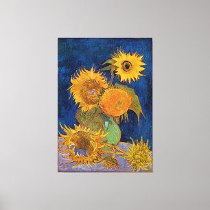 Vincent Van Gogh Six Sunflowers Wrapped Canvas Print