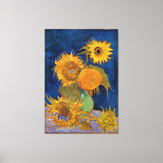 Vincent Van Gogh Six Sunflowers  Wrapped Canvas Print