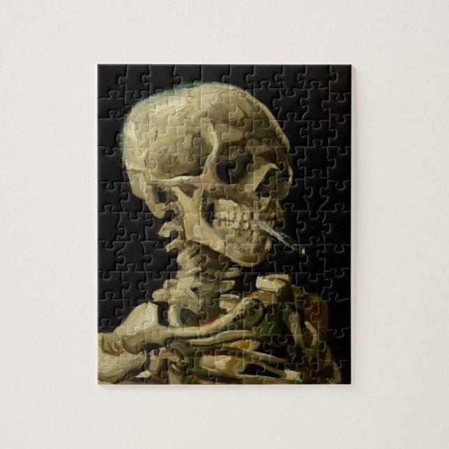 Vincent Van Gogh Skeleton with a Burning Cigaret Jigsaw Puzzle (Vertical)