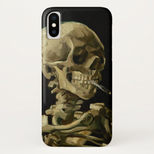 Vincent Van Gogh Skeleton with a Burning Cigarette iPhone X Case