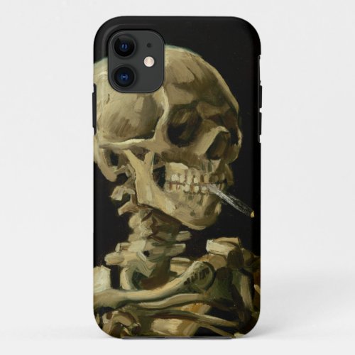 Vincent Van Gogh Skeleton with a Burning Cigarette iPhone 11 Case