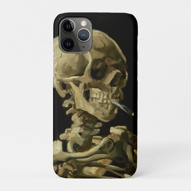 Vincent Van Gogh Skeleton with a Burning Cigarette Case-Mate iPhone Case (Back)
