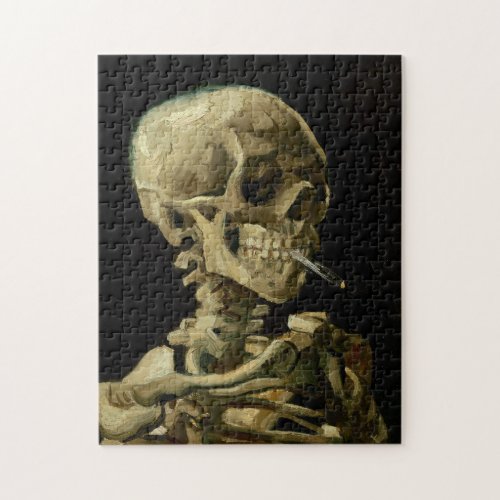 Vincent Van Gogh Skeleton with a Burning Cigarette Jigsaw Puzzle
