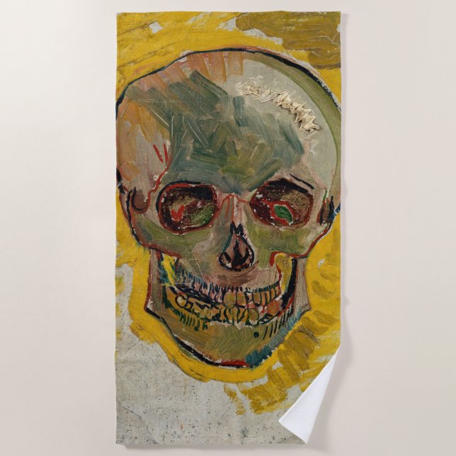 Vincent van Gogh - Skull 1887 #2 Beach Towel (Front)