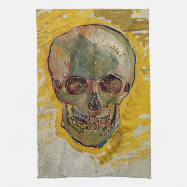 Vincent van Gogh - Skull 1887 #2 Kitchen Towel (Vertical)