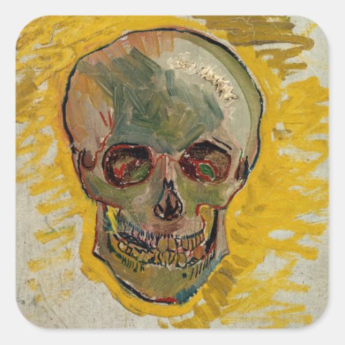 Vincent van Gogh _ Skull 1887 2 Square Sticker