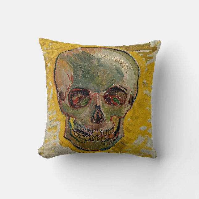 Vincent van Gogh - Skull 1887 #2 Throw Pillow (Front)
