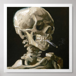 Vincent van Gogh Skull Burning Cigarette Fine Art Foam Core Photo Tile