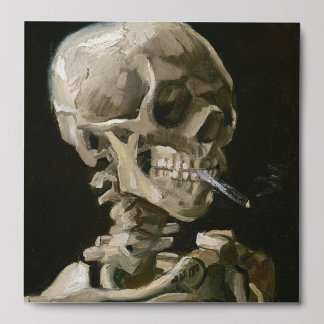 Vincent van Gogh Skull Burning Cigarette Fine Art Peel And Stick Photo Tile