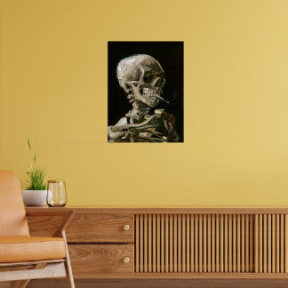 Vincent van Gogh Skull Burning Cigarette Fine Art Poster