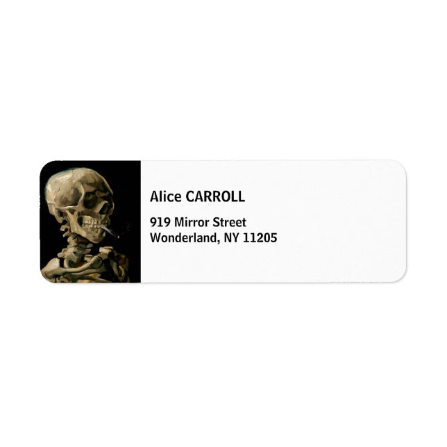 Vincent van Gogh - Skull with Burning Cigaret Label (Front)