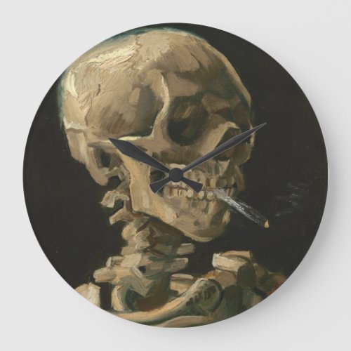 Vincent Van Gogh _ Skull with Burning Cigaret Large Clock