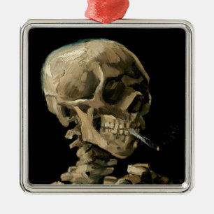 Vincent van Gogh - Skull with Burning Cigaret Metal Ornament