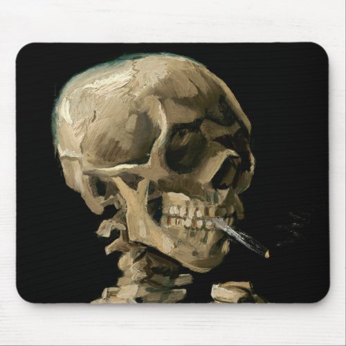 Vincent van Gogh _ Skull with Burning Cigaret Mouse Pad