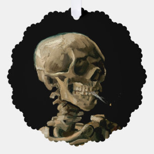 Vincent van Gogh - Skull with Burning Cigaret Ornament Card