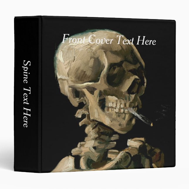 Vincent van Gogh - Skull with Burning Cigarette 3 Ring Binder (Front/Spine)