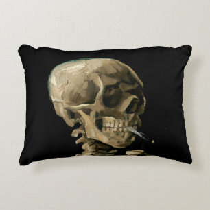 Vincent van Gogh - Skull with Burning Cigarette Accent Pillow