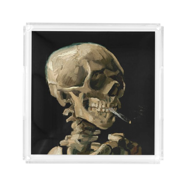 Vincent van Gogh - Skull with Burning Cigarette Acrylic Tray (Front)
