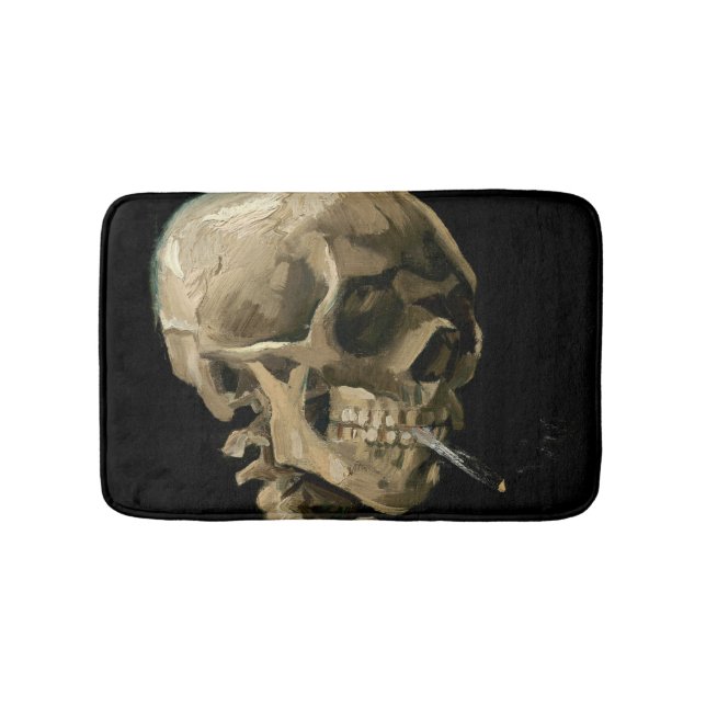 Vincent van Gogh - Skull with Burning Cigarette Bath Mat (Front)