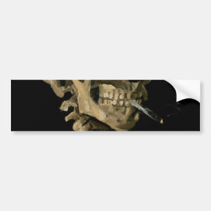 Vincent van Gogh - Skull with Burning Cigarette Bumper Sticker