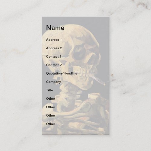 Vincent Van Gogh _ Skull With Burning Cigarette Business Card