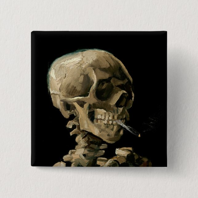Vincent van Gogh - Skull with Burning Cigarette Button (Front)