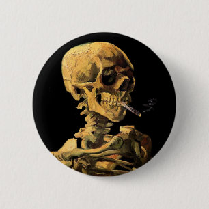 Vincent Van Gogh - Skull With Burning Cigarette Button