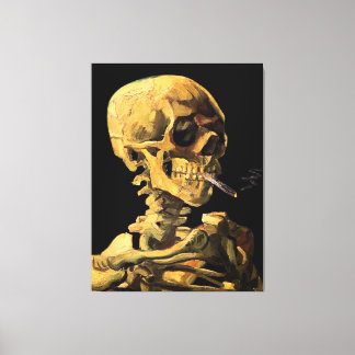 Vincent Van Gogh - Skull With Burning Cigarette Canvas Print