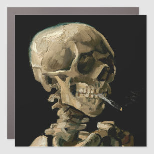 Vincent van Gogh - Skull with Burning Cigarette Car Magnet
