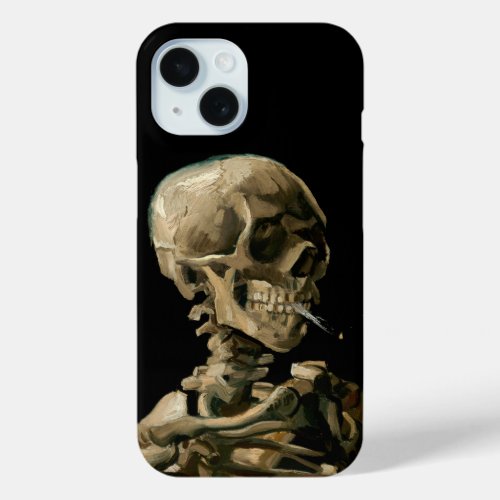 Vincent van Gogh _ Skull with Burning Cigarette iPhone 15 Case