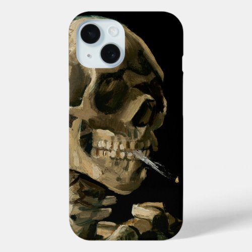 Vincent van Gogh _ Skull with Burning Cigarette iPhone 15 Case
